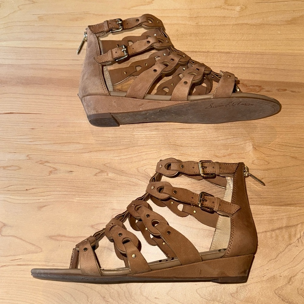 Women's Sam Edelman Draper Cage Sandal, Camel Gladiator Sandals in size 8 - Picture 5 of 7